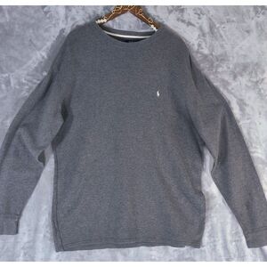 Polo Ralph Lauren Big& Tall Waffle Knit Crew Neck Gray Shirt Mens 2XL